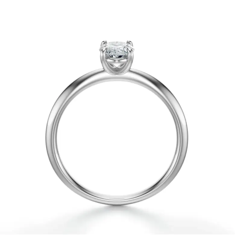 Pierścionek z owalnym diamentem z białego złota SBPZ_034